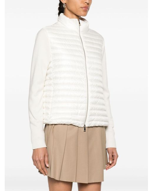 Moncler White Panelled Quilted Jacket - Women's - Down/feather/polyamide/polyamidevirgin Wool