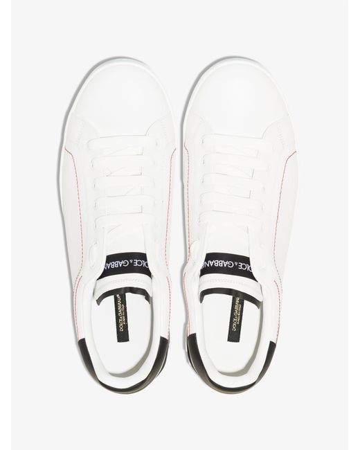 Dolce & Gabbana White Portofino Leather Sneakers for men