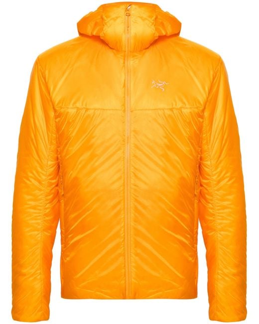 Arc'teryx Orange Nuclei Hooded Climbing Jacket for men