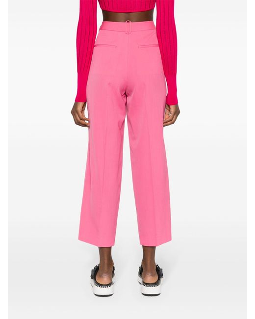 Stella McCartney Pink Wool Cropped Tailored Trousers