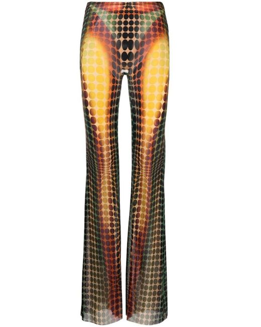 Jean Paul Gaultier Metallic The Brown Dots Print Trousers