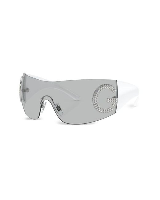 Dolce & Gabbana Gray Re-edition Shield-frame Sunglasses