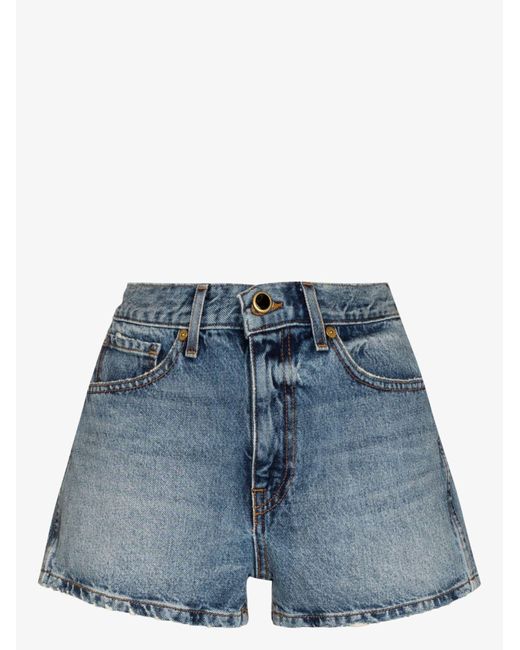 Khaite Charlotte Denim Shorts in Blue 
