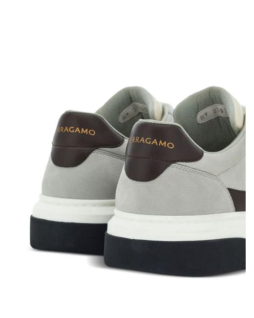 Ferragamo White Gancini Leather Sneakers - Men's - Calfskin for men