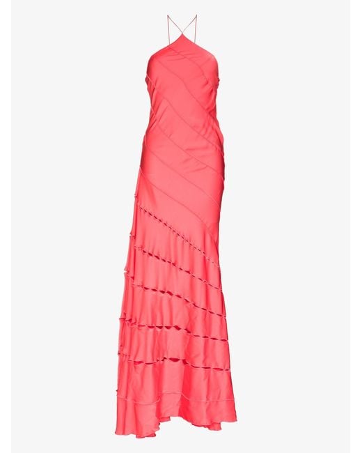 16Arlington Red Santana Halterneck Gown - Women's - Polyester