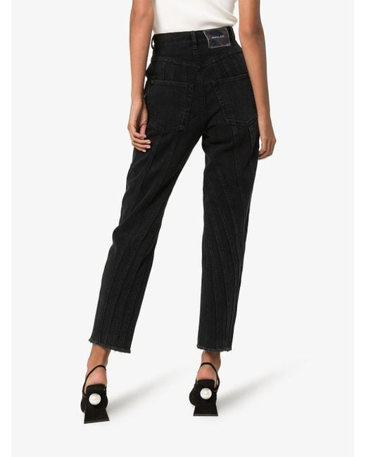 Mugler Denim Seam Detail High Waist Jeans in Black - Save 11% - Lyst
