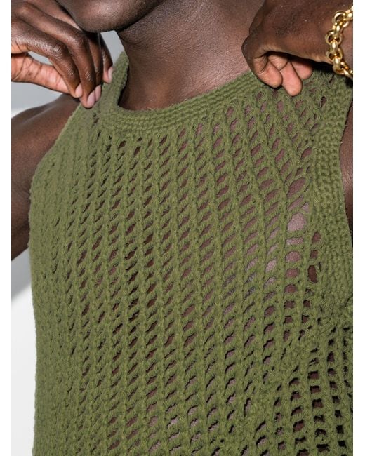 Nicholas Daley Cotton Knitted String Vest Top in Green for Men | Lyst