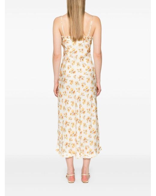 Doen Metallic Calsi Floral-Print Midi Dress