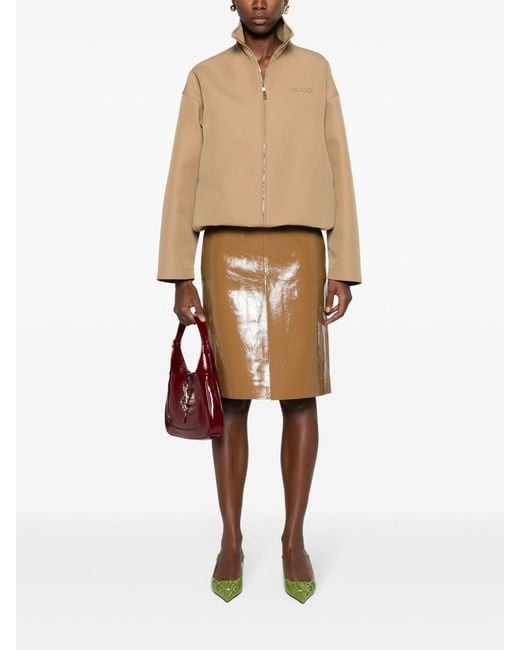 Gucci Brown Split-hem Leather Skirt