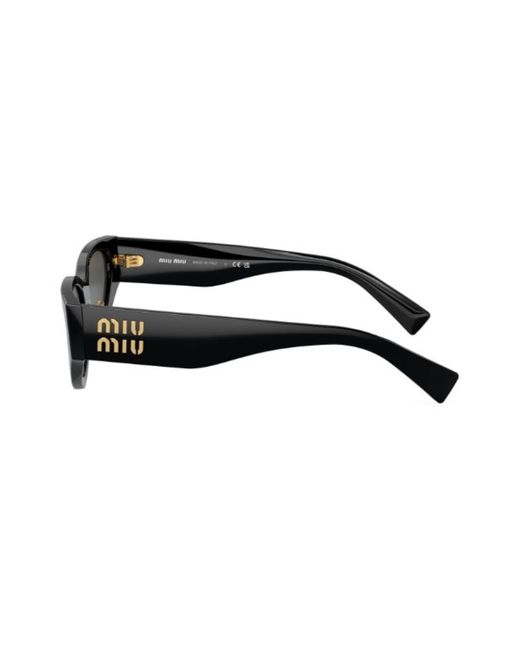 Miu Miu Black Logo-lettering Geometric Sunglasses