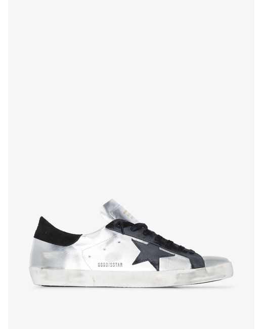Golden Goose Deluxe Brand White Super-star Distressed Sneakers - Unisex - Calf Leather/goat Skin/rubbercotton