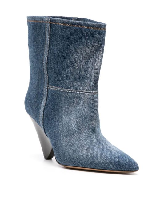 Isabel Marant Blue Miyako 90mm Denim Boots