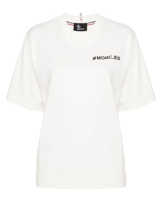 3 MONCLER GRENOBLE White Daynamic Logo-print Cotton T-shirt - Women's - Cotton