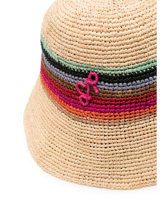 Ruslan Baginskiy Brown Neutral Ruslan Straw Crochet Bucket Hat