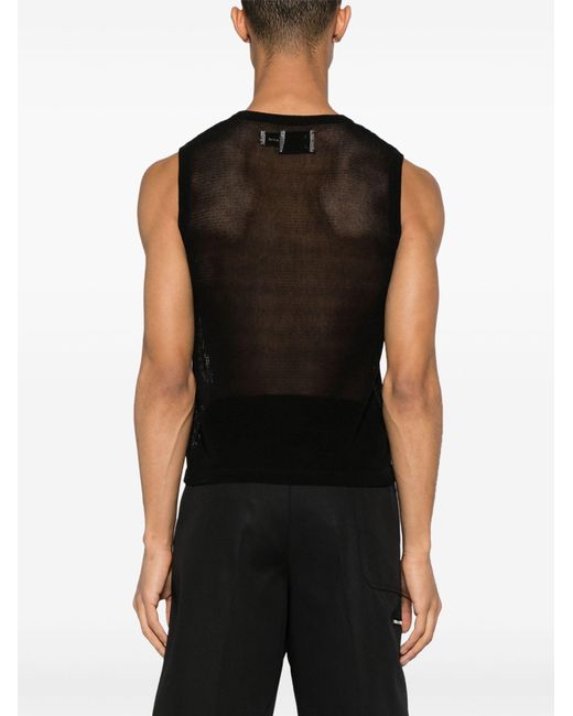 Feng Chen Wang Black Lace-knit Vest - Men's - Polyamide/cotton for men