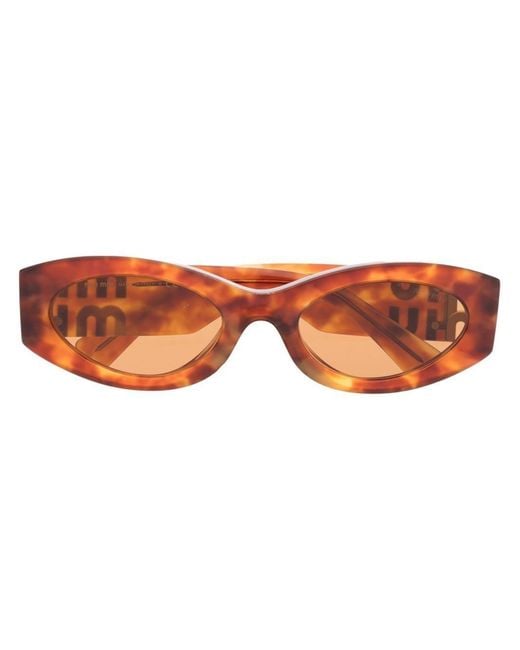 Miu Miu Orange Miu Glimpse Round-frame Sunglasses - Women's - Acetate
