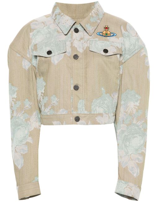 Vivienne Westwood White Orb-embroidered Denim Jacket