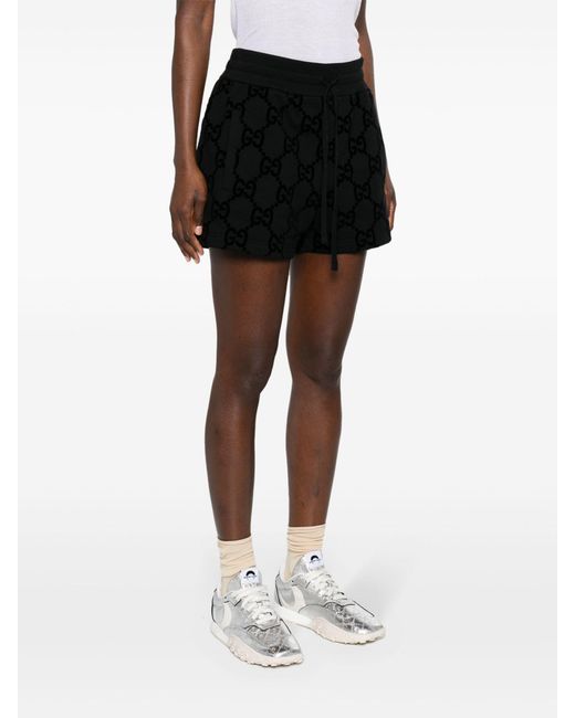 Gucci Black Interlocking G Cotton Shorts - Women's - Cotton/polyamide