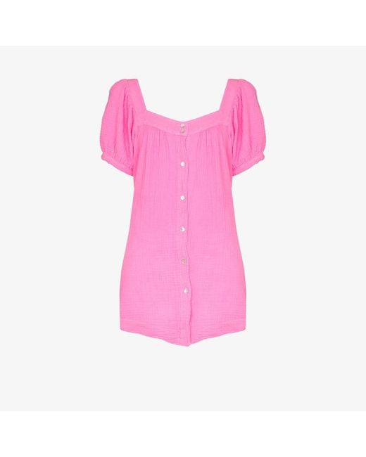 Honorine Francoise Cotton Mini Dress in Pink | Lyst