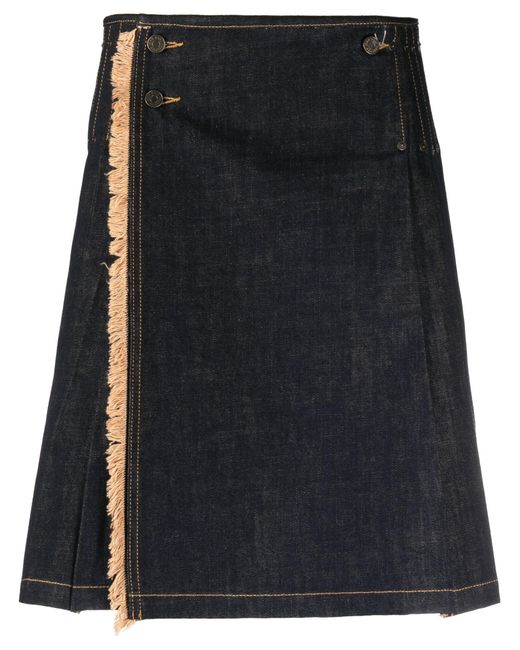 Jean Paul Gaultier Black Flared Denim Kilt - Women's - Cotton