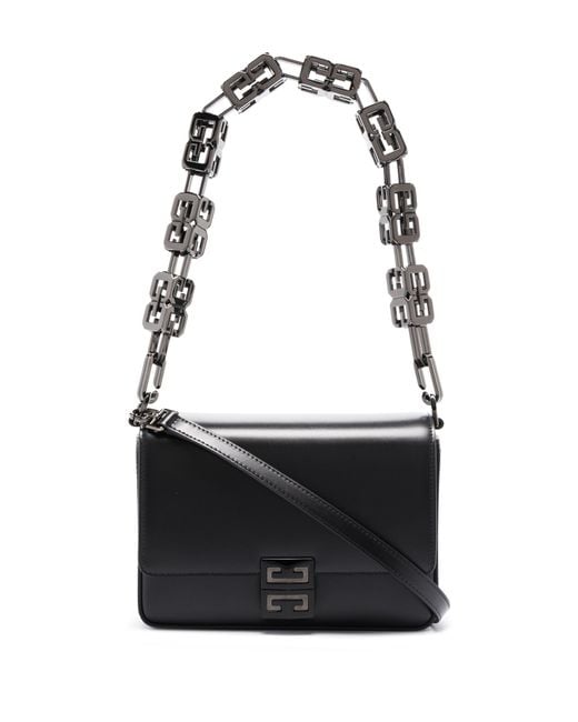 Givenchy Black Medium 4g Cube Chain Leather Cross Body Bag