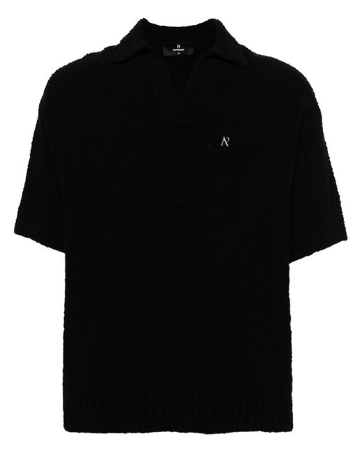 Represent Black Bouclé Polo Shirt for men