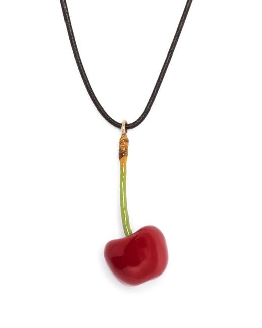 Jacquemus Red La Sautoir Cerise Cherry Necklace
