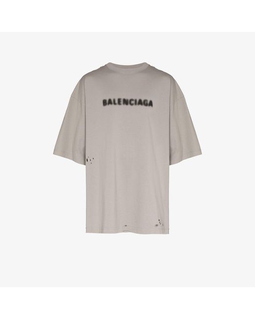 Balenciaga Distressed logo-print T-shirt - Farfetch