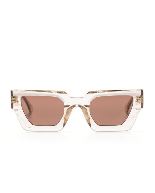 Kuboraum Pink Transparent Rectangular-frame Sunglasses for men