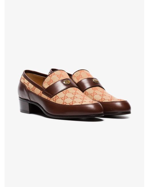 Gucci Brown Original GG Loafers With Team Motif for men