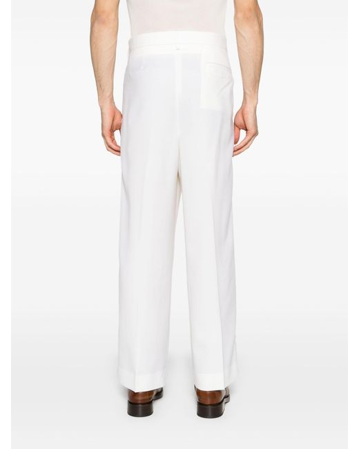 Bode White Lace-trim Tapered Trousers for men