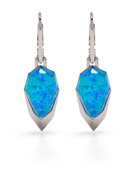 Stephen Webster Blue 18k White Gold Double Dipped Crystal Drop Earrings