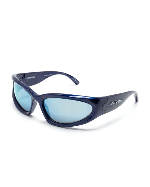 Balenciaga Blue Swift Oval-frame Sunglasses for men