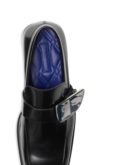 Burberry Black Shield Leather Loafers for men