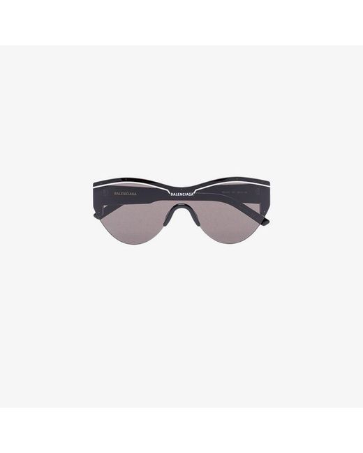 Balenciaga Black Eyewear Mirror Lenses Cat-eye Frame Sunglasses