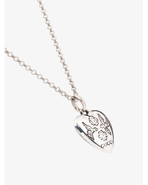 Gucci "blind For Love" Necklace In Silver in White | Lyst Australia