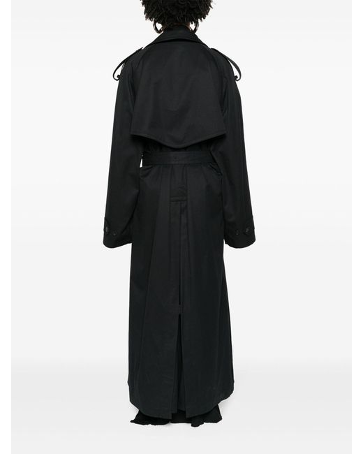 Balenciaga Black Long-length Cotton Trench Coat