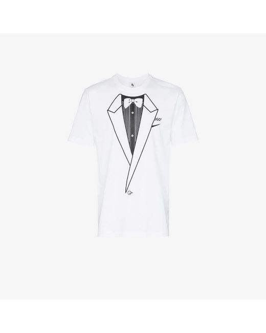 Nike X Off-white White Tuxedo Print Shirt for Men | Lyst