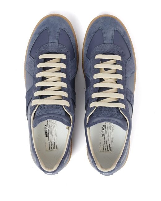 Maison Margiela Blue Replica Leather Sneakers for men