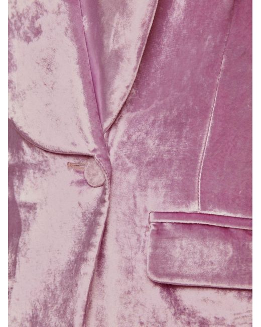Nina Ricci Purple Single-breasted Velvet Blazer - Women's - Viscose/cupro