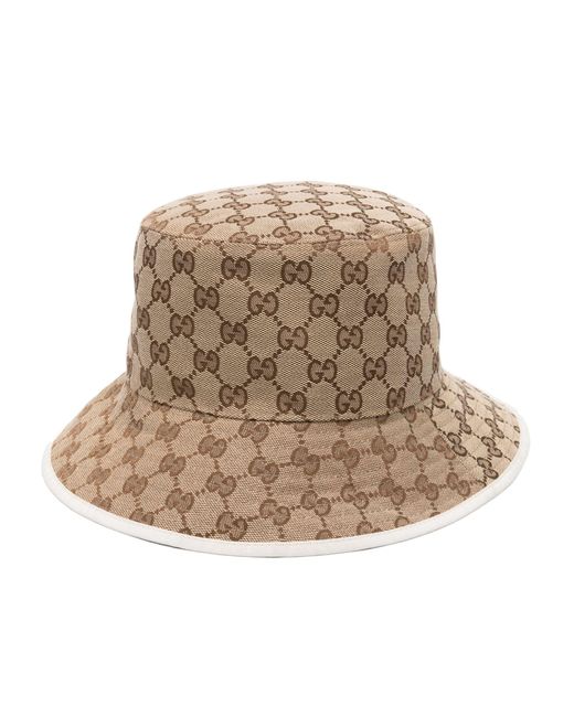 Gucci Natural Neutral gg Reversible Bucket Hat - Unisex - Cotton/polyester/silk/polyamideviscosecotton