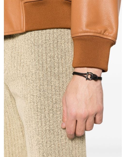 Ferragamo men's leather clearance bracelet