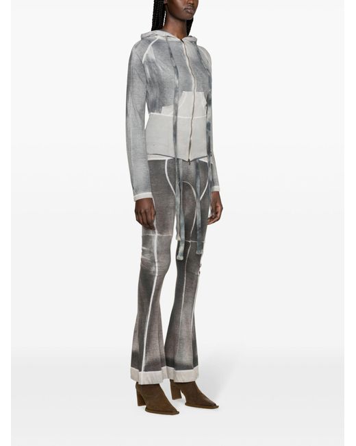 KNWLS Gray Raze Panelled Flared Trousers