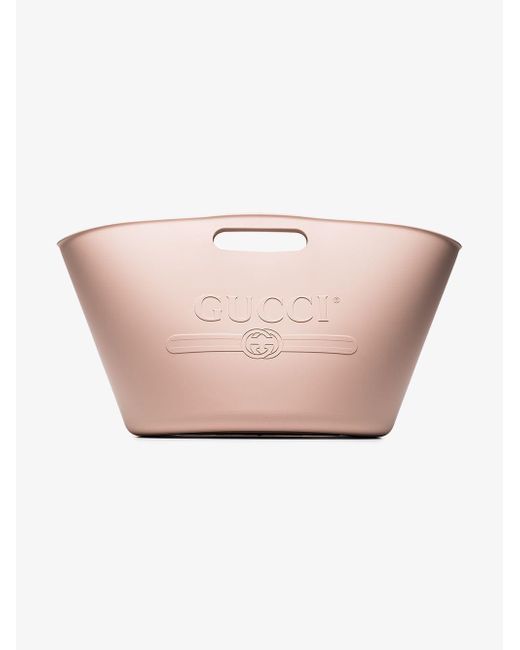 Gucci Pink Embossed Rubber Beach Bag