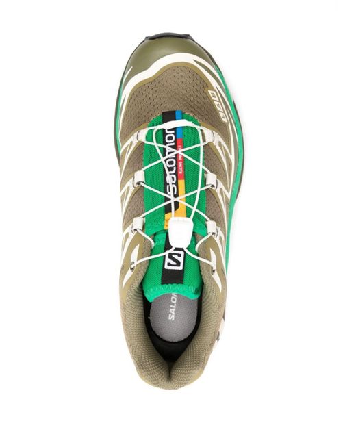 Salomon Green Xt-6 Panelled Sneakers