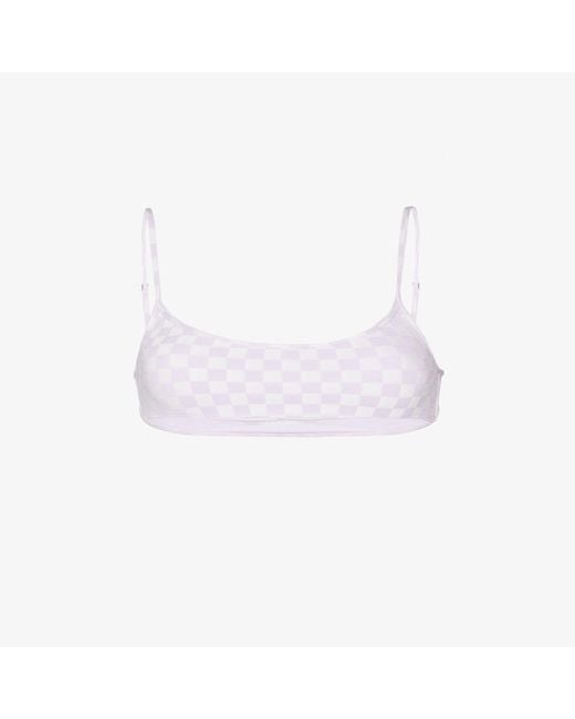 Frankie's Bikinis Dallas Check Bikini Top in Purple Lyst
