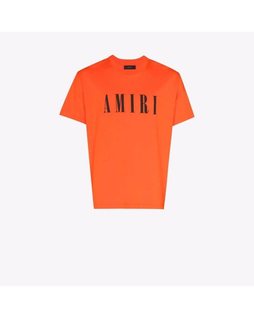 Amiri Cotton Logoprint Tshirt in Orange for Men Lyst