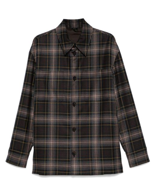 Fendi Black Tartan-Check Jacket for men