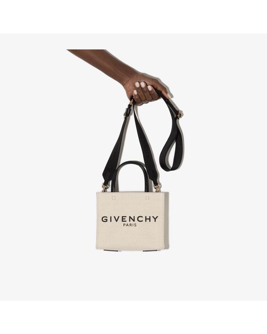 Givenchy Multicolor Neutral Mini Logo Canvas Tote Bag