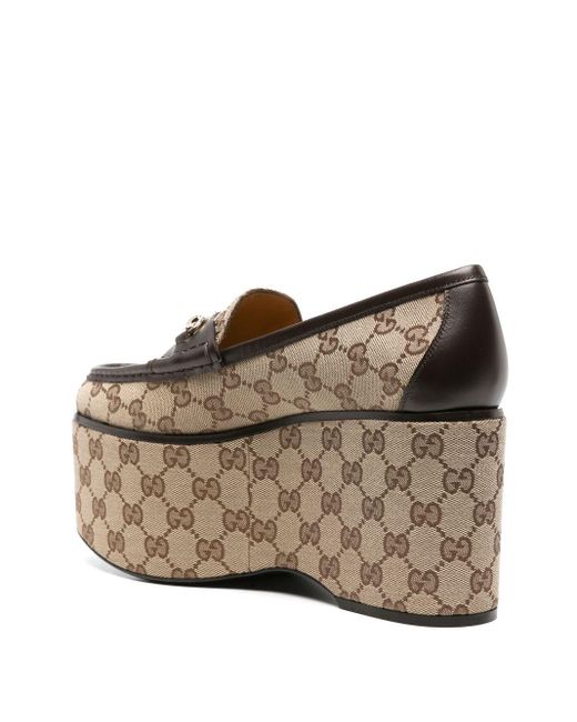 Gucci Gray Horsebit Platform Loafers